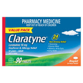 Claratyne Hayfever & Allergy Relief Antihistamine Tablets 90 pack (Limit ONE per Order)